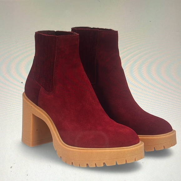Dolce Vita Caster H2O Waterproof Leather Bootie in Burgundy - Picture 3 of 10